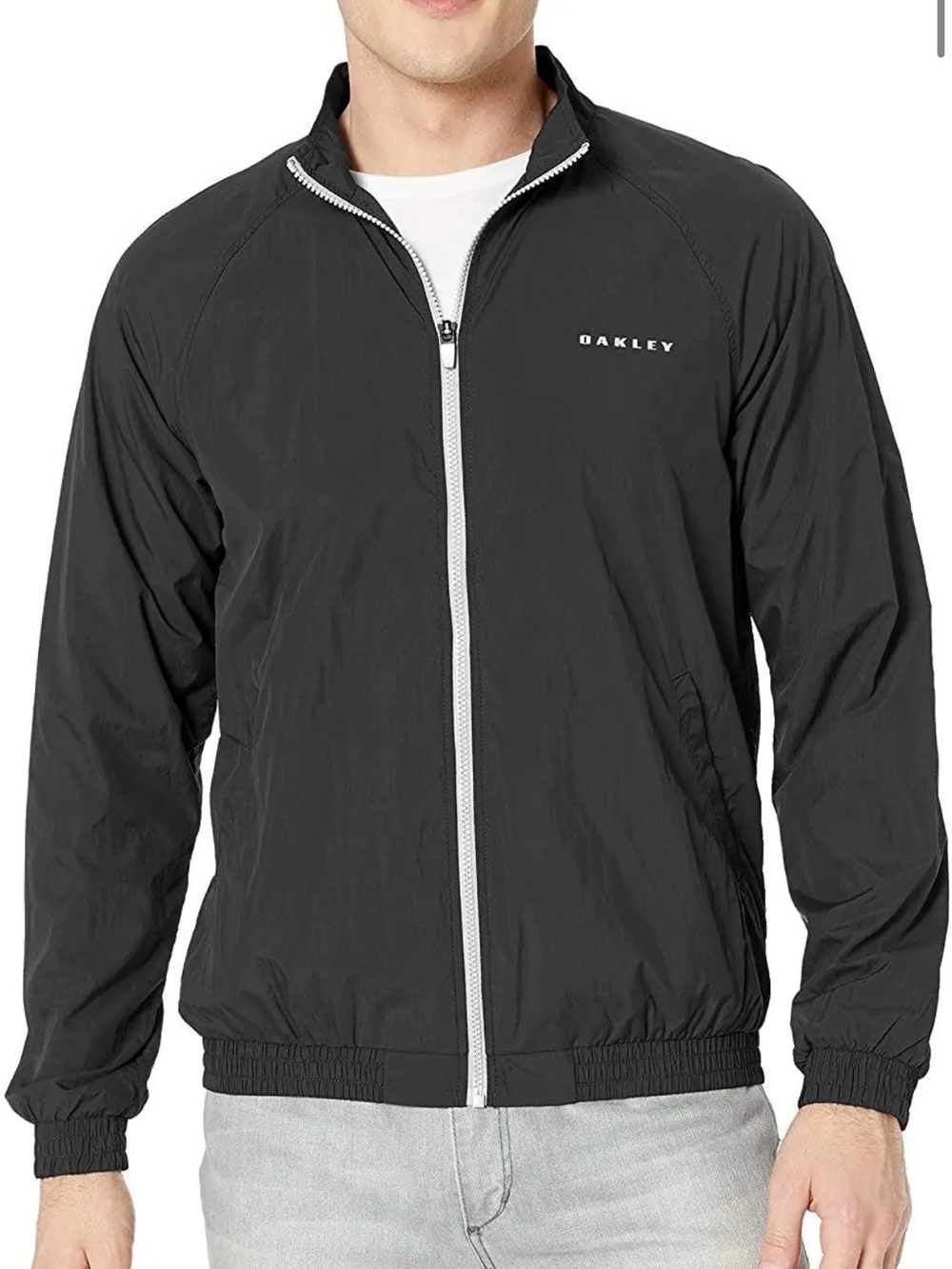 Oakley Men’s Black Lightweight Zip-Front Jacket
